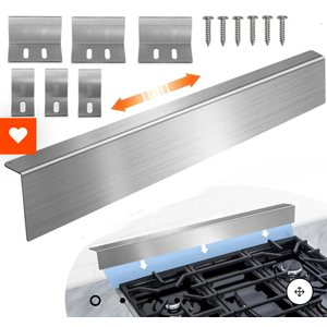 15.7" - 30" Stove Gap Filler,Slide-in Range Rear Filler Kit-Stainless Steel Backsplash for Stove,Range Gap Filler,Stove Trim Kit with Most Brands Between Stove and Backsplash,Oven Gap Filler