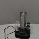 COKUNST Electric Liquor Opener Set with Stand, USB Charging Corkscrew Remover, One-click Button Rechargeable Cordless Bottle Openers with Liquor Pourer, Vacuum Stoppers, Foil Cutter for Home Party Wedding (Silver)