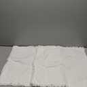 Foindtower Set of 2 Decorative Linen Fringe Throw Pillow Covers Cozy Boho Farmhouse Cushion Cover with Tassels Soft Accent Pillowcase for Couch Sofa Bed Living Room Home Decor,20×20 Inch,White