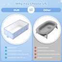 Collapsible Baby Bathtub-for Newborn Infants Toddlers 0-8 Years-Home Indoor Outdoor Travel RV Hotel Use-Baby Bathing Toddler Shower Kids Pool-No Assembly Space Saving Foldable Portable Easy to Clean