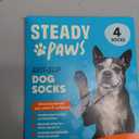 Anti-Slip Socks for Dogs - Breathable & Washable Non Slip Grippy Socks, Rubberized Paw & Adjustable Strap, Secure Fit to Prevent Slipping, Paw Protection for Senior Dogs, 4 Pack (Size S)