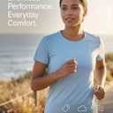 Real Essentials 5 Pack: Women's Short Sleeve T-Shirts Workout Tops Fitness Pilates Gym Activewear Athletic (L)