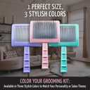 Tauro Pro Line Deshedding Slicker Brush for Dogs & Cats, Soft Pins for Gentle Dematting & Detangling, Grooming Tool for Long & Dense Coats, Ideal for German Shepherds, Non-Slip, Pink, Small Size (S)