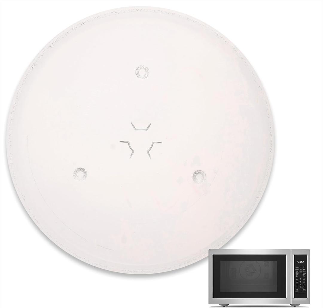 IMPRESA 11.25-Inch Microwave Glass Plate Replacement - Compatible with GE & Samsung Microwaves - Clear Round Glass Turntable Tray - Microwave Plate Replacement