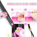kidzkube Hair Gem Stamper Kit, Bling Hair Jewels for Girls Toys, Hair Styling Tool with Reusable Shining Diamonds, Birthday Gifts Toys for Girls Ages 3 4 5 6 8-12 (Pink)