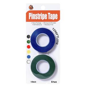 2 x 6 Pack 1/8 inch Pinstripe Tape - Whiteboard Tape Dry Erase Board Line Graphic Chart Adhesive Art Tape - Colored 1296FT Long Total