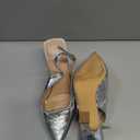 mysoft Women's Pointed Toe Low Stiletto Heel Dress Pumps Shoes, 6, Silver Glitter