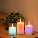 ACROSS Color Changing Flameless Candles With Remote Control, Battery Operated Candles LED Pillar Candle with Timer, 4'' 5'' 6'' candles set of 3 Pack For Wedding Centerpieces Holiday table Decorations