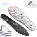 2 x Cloud Insoles - 4D Orthopedic Insoles for Women & Men - Plantar Fasciitis, Sports Shoes, Anti Fatigue, Shock Absorption, Foot Pain Relief (Black, 4-8.5)