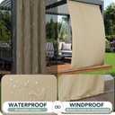 Outdoor Curtains for Patio Waterproof - 8 Panels Weatherproof Privacy Outside Curtains with Rod Pocket for Pergola, Gazebo, Porch, Cabana, Balcony, 54 x 84 Inch, Cream