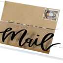 MyGift Premium Clear Acrylic Mail Holder with Decorative Black Cursive Mail Label, Modern Wall Mounted or Tabletop Mailbox, Letter Storage Organizer Box