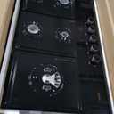 FOTILE GLG36501 36 Black Tempered Glass 5-Burner Gas Cooktop, Tri-Ring 18,000 BTUs Left Burner with Flame Failure Protection Removable Grates and Installation/LP Kit