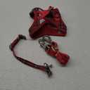 GAMUDA Small Dog Harness Collar and Leash Set, Step in No Chock No Pull Soft Mesh Adjustable Dog Vest Harnesses Plaid Reflective for Dogs Puppy Cats Kitten Rabbit (Red, S)