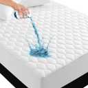 UNILIBRA Queen Mattress Protector Waterproof, Deep Pocket Mattress Pad Cover Up to 18 Inches, Quilted Fitted Hollow Cotton Filling Breathable Mattress Topper