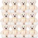 Zhanmai 12 Pcs 14 Inch Bear Stuffed Animal Bulk Operation Gifts for Valentine's Day Bulk Plush Stuffed Bear for Bridal Anniversary Shower Gifts (White)
