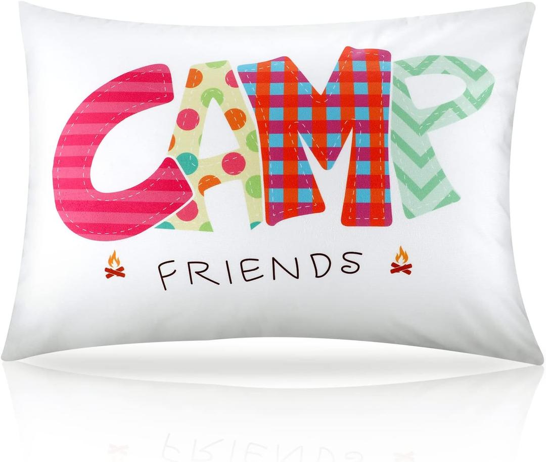 Moukeren Camp Friends Girl Autograph Pillowcase Summer Camp Pillowcase Travel Pillow Case Travel Pillow Cover for Kids Package Stuff Essentials Sleepaway Accessories (Multi Colors, 1 Pcs)