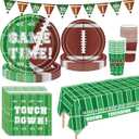 Football Party Decorations 98Pcs Football Birthday Party Suppiles Set Include Plates and Tablecloth Sport Theme Party Favors Kit