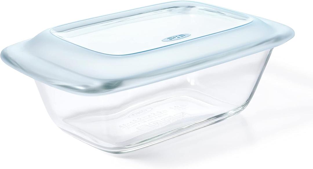 OXO Good Grips GLASS LOAF PAN WITH LID, 1.6 qt