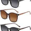 LADEESSE 3 Pack Reading Sunglasses for Women & Men, UV400 Sun Readers Glasses Spring Hinge Outdoor Sunglasses-200 (Mix Color)