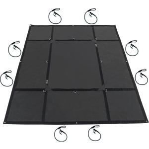 SPIDER Pickup Truck Bed Tarp (7'8" W x 8'8" L) - Heavy Duty Black Solid Waterproof Cargo Net Cover - Detachable Quick Adjust Tie Downs - Fits Standard Bed (6'6") and Trailers
