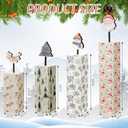 Yerliker 4 Pcs Neutral Christmas Wooden Tiered Tray Decor Set Winter Wood Table Centerpieces Elk Tree Snowman Santa Claus Blocks Signs for Rustic Farmhouse Home Mantle Office Mantel Shelf Desk Decor