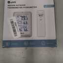 Indoor Outdoor Thermometer Hygrometer Wireless Weather Station, Temperature Humidity Monitor Battery Powered Inside Outside Thermometers with 330ft Range Remote Sensor and Backlight Display (White+Grey)