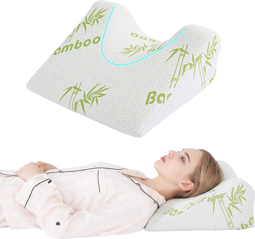 ROYALAY Best Pillow for After Face Lift Surgery, Memory Foam Back Sleeping Training Pillow for Wrinkles, Nose Job Recovery Supplies Support for Facial & Neck Procedures