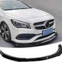 Front Bumper Lip Splitter Spoiler Compatible with Mercedes CLA/ CLA250/ W117 2017 2018 2019 (for AMG-Line Models Only), Gloss Black 3pcs Air Chin Body Kit Exterior Accessories