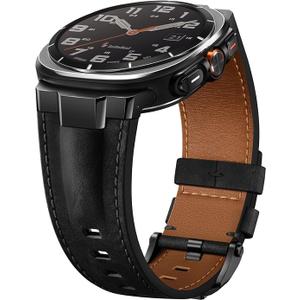Suitisbest Genuine Leather Band Compatible with Galaxy Watch Ultra Bands 47mm - Zero-Gap Precision Fit with Designer Metal Connectors for Samsung Ultra 2026 2025 2024 - Rugged Crazy Horse Strap for Men