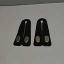 Car Seat Headrest Hooks - 2 Pack Universal Car Purse Hook, Leather Car Bag Purse Holder with Double Metal Hooks for Handbags, Grocery Bags, Bottles, Phones (Black)