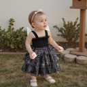 Toddler Baby Girl Halloween Outfit Bat Ghost Smocked Sleeveless A-line Layered Tulle Tutu Dress with Butterfly Wing (6-12 Months)