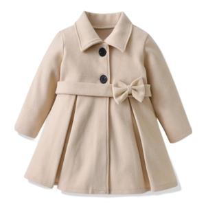 Toddler Baby Girl Clothes Jacket Coat Long Sleeve Solid Color Buttons Dress Coat Fall Winter Outfit T4