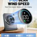 Small Desk Fan, Quiet Portable Table Fan with 100 Speeds, 12 Hrs Cooling, Strong Airflow, Digital Display, 180 Adjustable, Rechargeable Desktop Fan for Bedroom Office Cruise Travel, Black