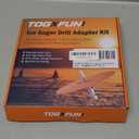 Ice Auger Drill Adapter & Attachment with 8.7" Orange Safety Disk, 2-Stage Stainless Steel Adapter for Ice Fishing Augers