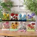 2 x ZvveIIa Flower Building Blocks for Adults, Eternal Rose Bonsai with Display Case, Home & Office Decor, Adult Relaxing DIY, Creative Architecture Model Kit