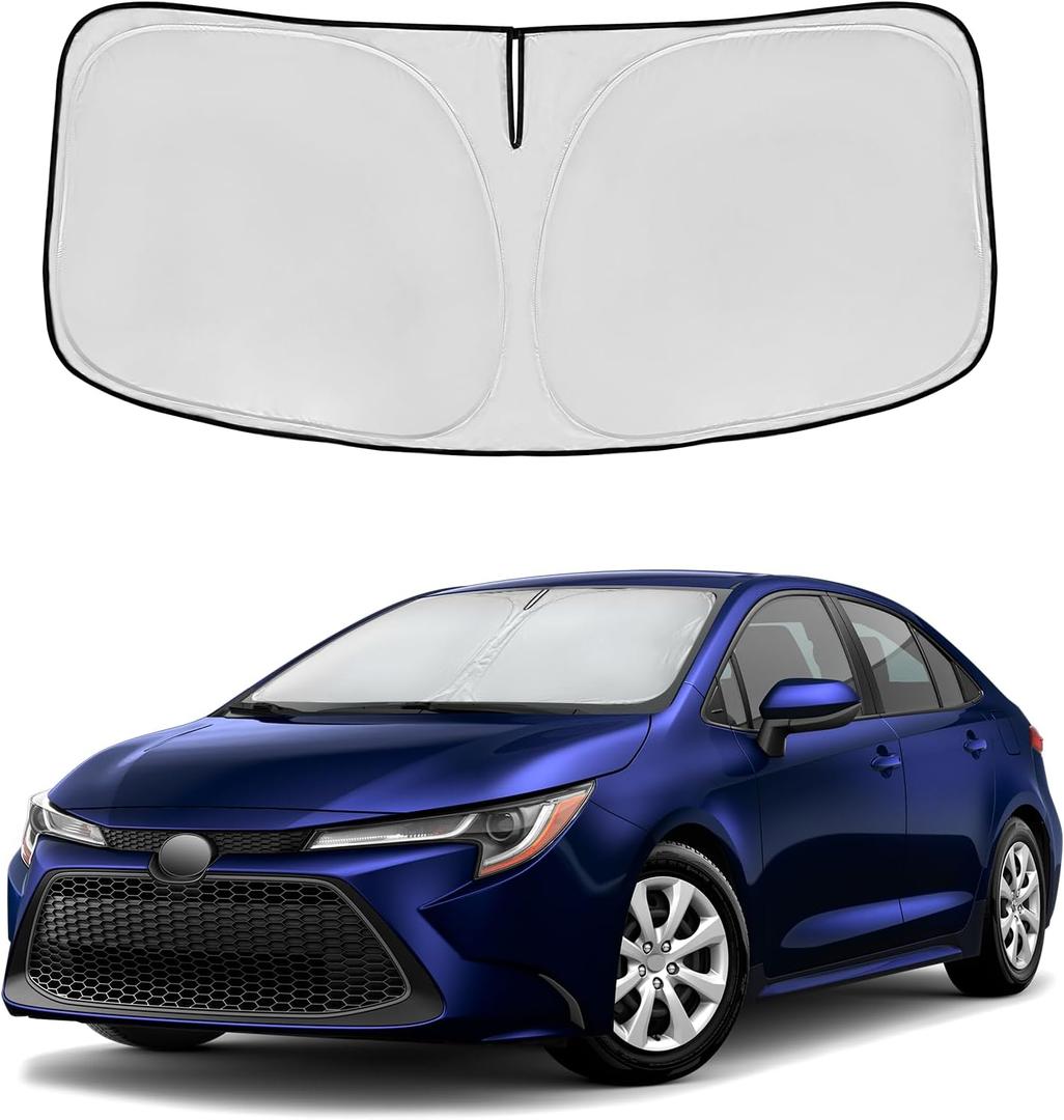 for Toyota Corolla 2020-2024 2025 2026 Windshield Sun Shade Front Window Shade Custom Fit Corolla Accessories Sun Visor Foldable Shade Blocks UV Rays Summer Must Have Car Accessories