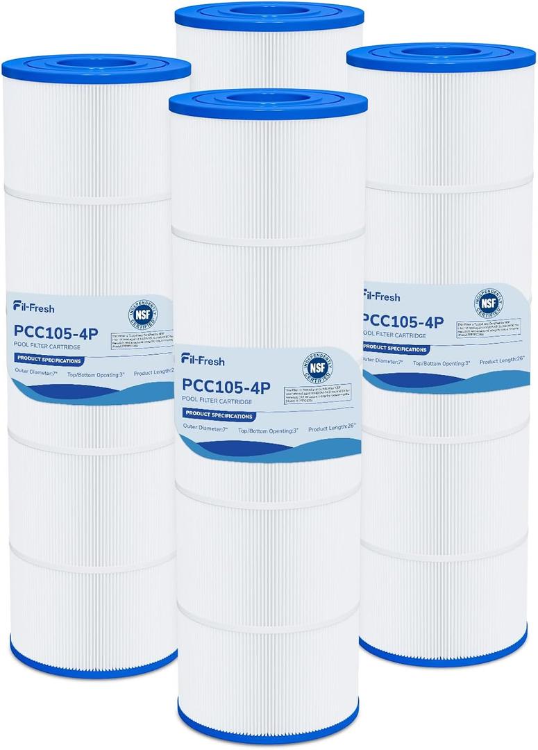 Fil-fresh CCP420 Pool Filter Cartridges Compatible with Pentair Clean & Clear Plus 420, Replacement for Pentair R173576, C-7471, 178584, Pleatco PCC105-PAK4, 4105 sq.ft, 4 Pack