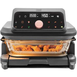 Livwell 6 Quart Glass Container Air Fryer with Pull-Out Drawer & Lid - Kitchen Gift - PFOA & PFAS-Free, 12 Presets, Dishwasher-Safe, Family-Sized One Dish Meal for Baking, Roasting & Crispy Frying