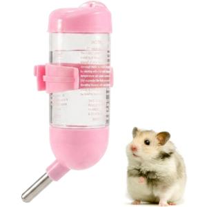 80ml Hamster Water Bottle for Glass TankRodent Water Bottle, Small Animal Water Bottle, Plastic and Stainless Steel Construction, Drip-Free Design for Pet Cages