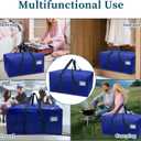 Moving Bags, Moving Bags Heavy Duty, Packing Bags for Moving, Extra Large Moving Bag with Zippers & Comfortable Handles, Packing Boxes for Moving, Clothes Storage Bags (Blue, 2 Pack)