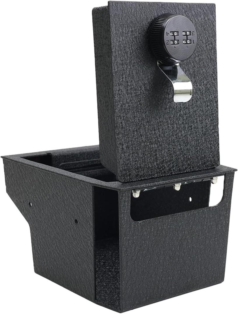 KEREN Center Console Gun Safe - Console Gun Vault Compatible with Subaru Outback 2020-2025, High Security Armrest Lock Box with 4 Digit Combination Lock