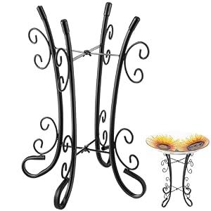 Avenuebool Outdoor Metal Bird Bath Stand, Sturdy Birdbath Bowl Stand, 16 Inch, Fade and Weather Resistant,Outdoor Decoration for Glass BirdBaths, Garden Yards Lawn