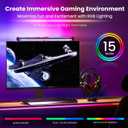 Quntis Monitor Light RGB Backlight, Eye-Care Computer Lights Bar Gaming Office Desk Lamp, 15 Modes Backlight, 3 Color Temperature & Brightness Dimmable Front Light, Ra95 Screen No Glare Monitor Lamp