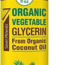 Seven Minerals, Organic Vegetable Glycerin - Big 32 fl oz Bottle - No Palm Oil, Made with Organic Coconut Oil - Therapeutical Grade Glycerine for DIYs - Hair, Nails & Skin Moisturizer - Non-Gmo