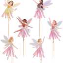 Fairy Birthday Party Decorations for Girls  Fairy Cupcake Toppers with Banner or Backdrop, Fairy Tale Theme Baby Shower & Party Supplies (Cupcake Topper + Backdrop)