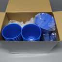 Jingmore 36 Pcs Blue and Golden Rings Plastic Cups for Birthday Party Decoration Cartoon Video Game Theme 16 oz Tumblers with Lid and Straw