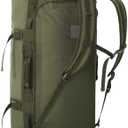 Haimont Large Duffle Bag Backpack for Men Women, 60L Convertible Travel Duffel Bags with Shoes Compartment, Carry on Durable Duffle for Sports Gym Hiking Camping, Water-resistant, Army Green