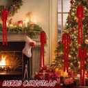 24 Pcs Long Velvet Christmas Bows 23.6''x15.7'' Red Velvet Bows Ornaments for Christmas Tree Staircase Wreath Garland Vintage Tree Topper Bows for Xmas Indoor & Outdoor Decor