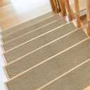 SMILOOL Stair Treads Non Slip for Wooden Steps Indoor 9" x 36" 8 Pack Extra Wide Stair Tread Carpet Stairs Runner, Step Pads with Reusable Adhesive for Dogs Kids Elders, Machine Washable, Beige