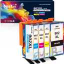 902XL Compatible Ink Cartridge Replacement for HP 902 XL, 902XL to use with Officejet Pro 6978 6968 6974 6975 6960 Officejet 6951 6954 6956 6958 Printers (4 Combo Pack)